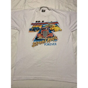 VINTAGE 1986 STREET RODS FOREVER JOHNNY’S MEN SHIRT SIZE LARGE PERFECT CONDITION